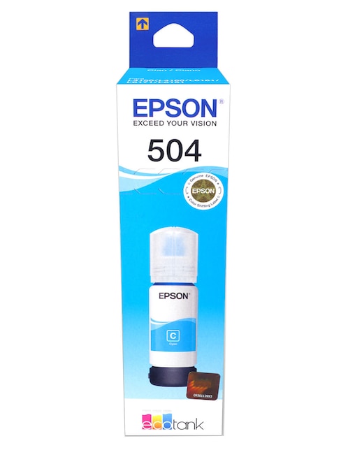Botella de Tinta Epson 504 azul