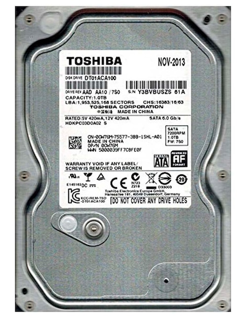 Disco Duro Toshiba 1TB Nuevo 3.5 Sata3 Dt01Aca100