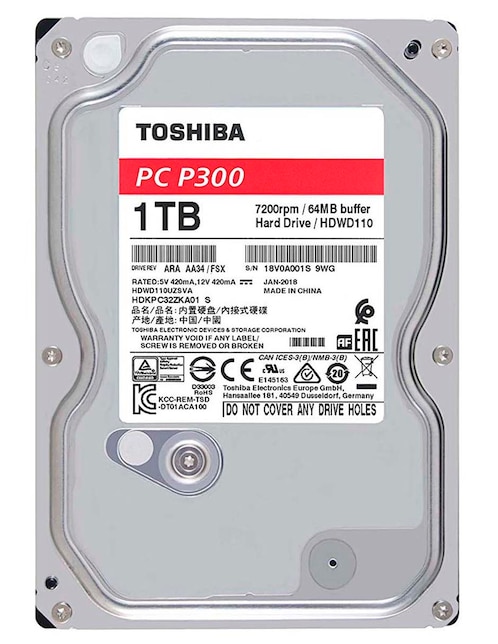 Disco Duro Toshiba 1 TB Nuevo 3.5 Empaque Retail Sata3 Hdwd110Xzsta