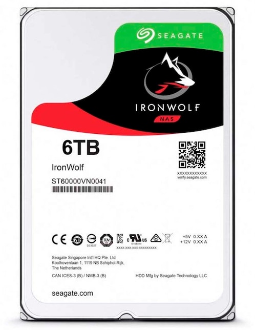 Disco Duro Seagate 6 TB Nuevo Ironwolf (Nas) 3.5 Sata3 5900Rpm St6000Vn0041