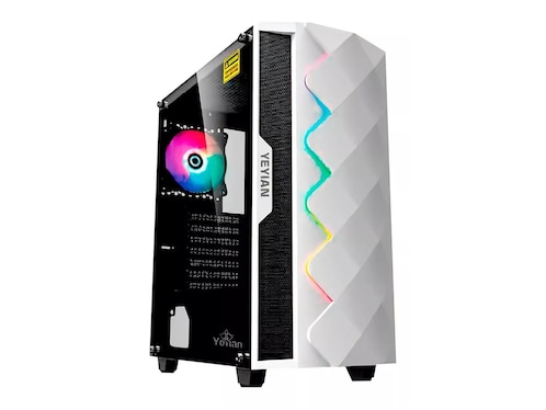 Gabinete Gamer Yeyian ABYSS 2500 ATX RG Cristal Templado blanco YGA-49702