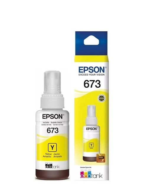 Bote de Tinta Epson T673 amarillo para L800 L805 L850 L1800