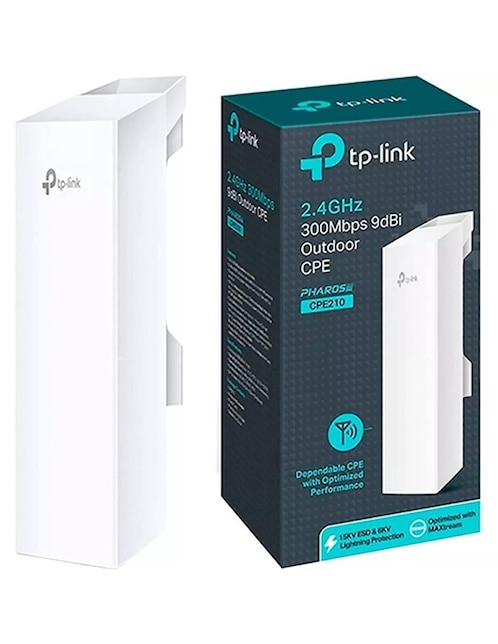 Access Point TP-Link CPE210 2.4Ghz 9dBi PoE 802.11n Exterior 5Km 300Mbps
