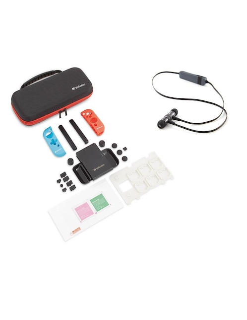 VERBATIM Set de Inicio Starter Kit Verbatin para Nintendo Switch Regalo Audífonos Bluetooth