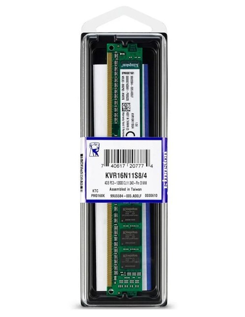 Memoria RAM DDR3 4 GB 1600 MHz Kingston Value RAM KVR16N11S8/4