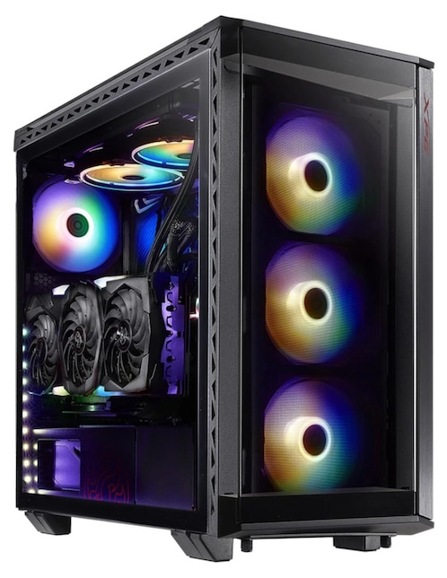 Gabinete Gamer XPG Battlecruiser Cristal Templado ARGB negro BATTLECRUSIER-BKCWW