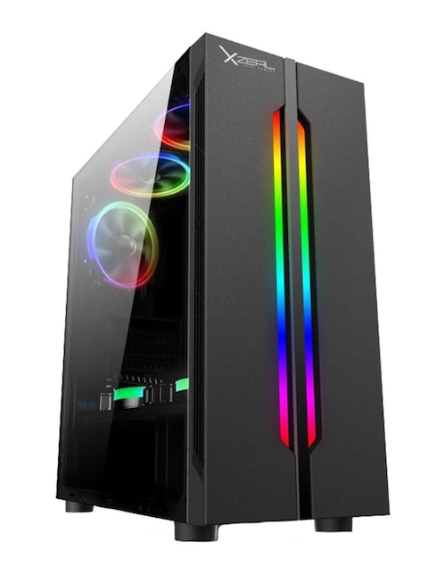 Gabinete Gamer Xzeal Cristal Templado RGB negro XZCGB03B