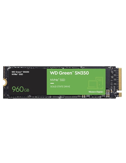 Unidad de Estado Solido SSD M.2 960GB Western Digital SN350 NVMe PCIe 2400MBs Green WDS960G2G0C