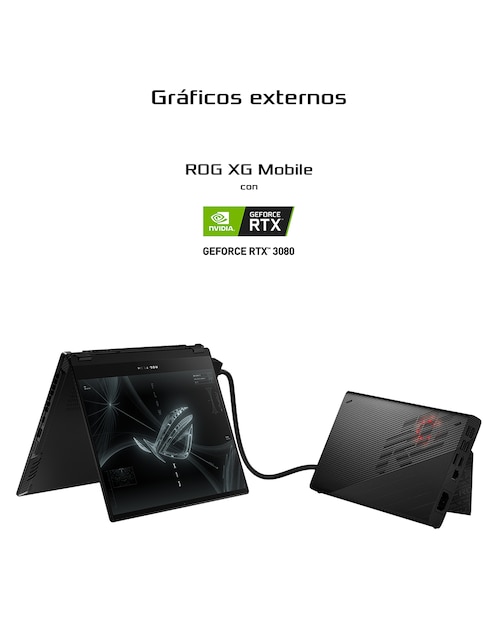 Laptop Gamer 2 en 1 ASUS ROG Flow 13.3 Pulgadas Full HD AMD Ryzen 9 NVIDIA GeForce GTX 1650 16 GB RAM 1 TB SD con gráficos externos RTX3080