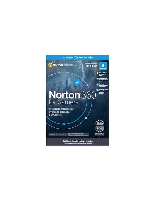 Licencia Antivirus Norton 360 Gamers Personal 3 Dispositivos TMNR-023