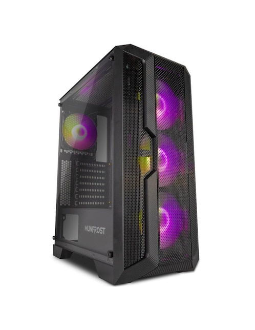 Gabinete Munfrost Luft ARGB Cristal Templado Mesh ATX con Control