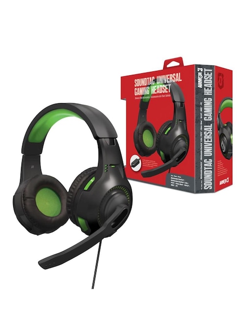 Audífonos Gamer Hyperkin M07222-GN Alámbricos con Cancelación de Ruido