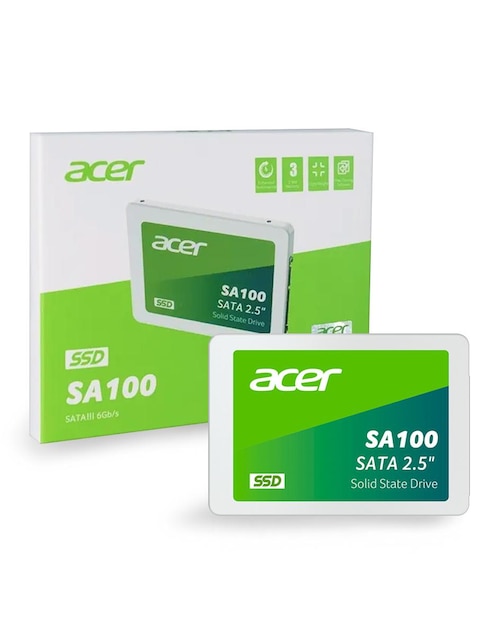 Unidad de Estado Solido Acer SA100 120GB SATA 2.5 Pulgadas 560MBs/500MBs Interno
