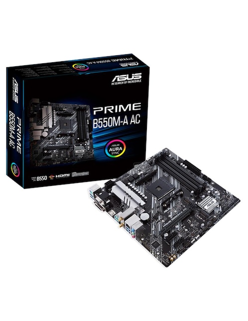 Tarjeta madre Asus PRIME B550M-A AC con procesador AMD