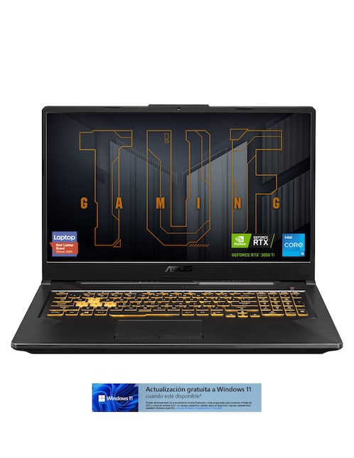 Laptop Gamer Asus TUF F17 - FX706HEB-HX086T 17.3 Pulgadas Full HD Intel Core i5 NVIDIA GeForce RTX 3050 TI 8 GB RAM 512 GB SSD