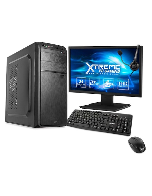 Computadora gamer Xtreme PC Gaming XTACI58GBHD630MV1 24 pulgadas Intel Core i5 Intel UHD Graphics 8 GB 240 GB SSD con Kit de teclado, mouse y diadema