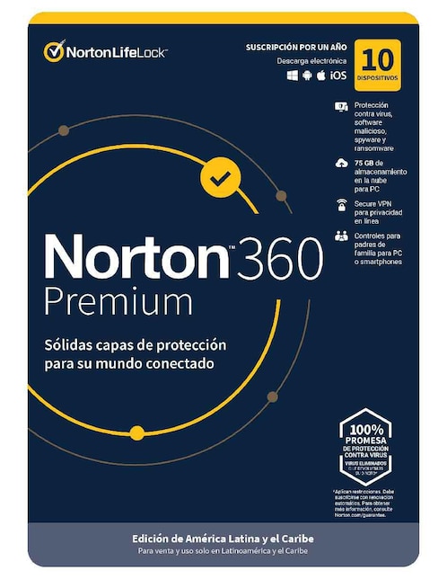Antivirus Norton 360 Premium para 10 equipos