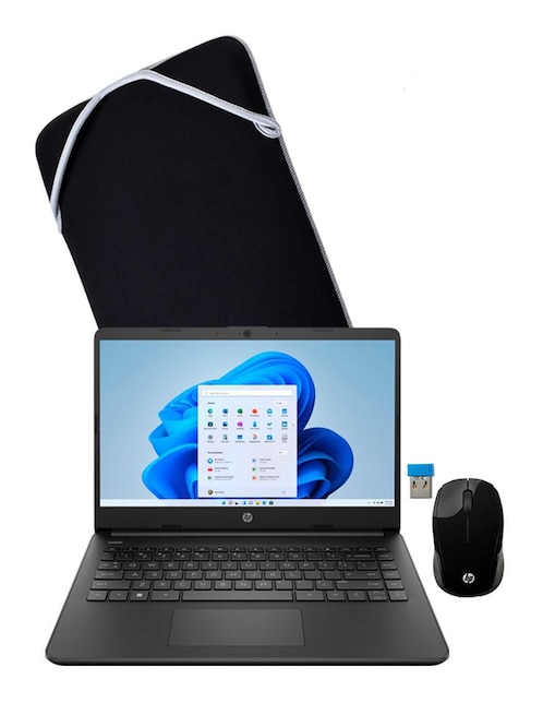 Laptop HP 14-DQ0509LA (6H9E6LA) 14 Pulgadas HD Intel Celeron Intel UHD 600 4 GB RAM 128 GB SSD Incluye Funda y Mouse
