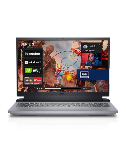 Laptop gamer Dell Bundle gaming 15.6 pulgadas Full HD AMD Ryzen 5 Nvidia Geforce RTX 3050 8 GB 512 GB SSD