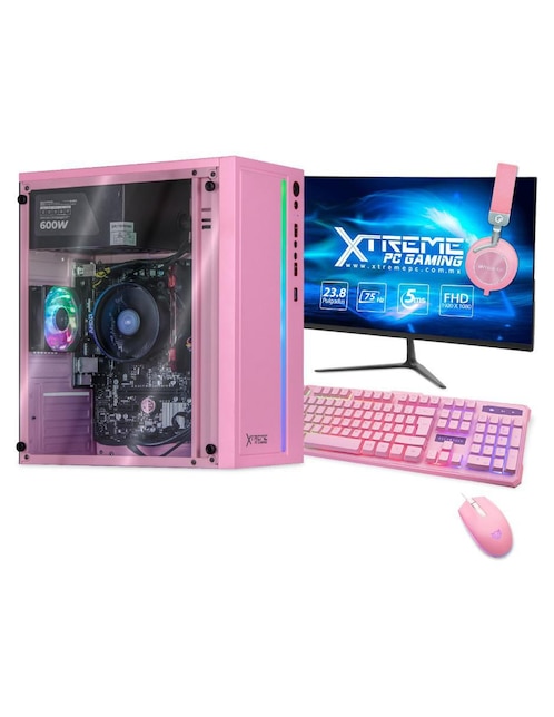 Computadora Gamer Xtreme PC Gaming XTPCR58GBRENOIRMP 23.8 Pulgadas Full HD AMD Ryzen 5 AMD Radeon Graphics 8 GB RAM 250 GB SSD