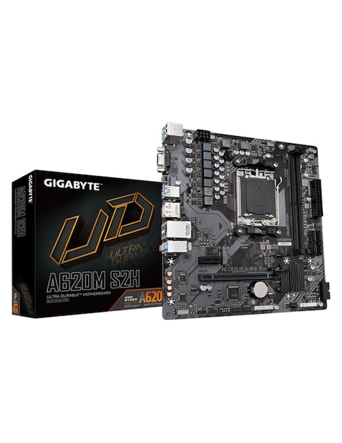 Tarjeta madre Gigabyte A620M S2H con procesador AMD