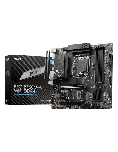 Tarjeta madre MSI pro b760m-a wifi ddr4 con procesador intel