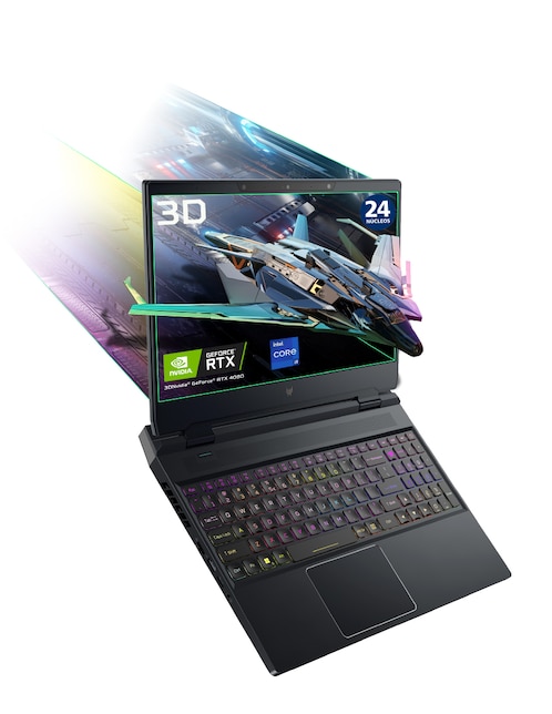 Laptop gamer Acer Predator Helios 300 3D 15.6 pulgadas 4K/UHD Intel Core i9 NVIDIA GeForce RTX 4080 32 GB RAM 2 TB SSD