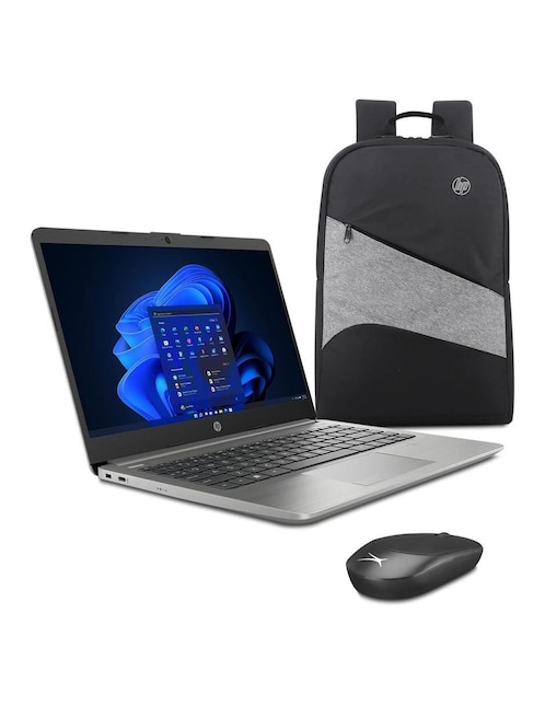 Laptop HP 6K015LT 14 Pulgadas HD Intel Celeron Intel UHD 8 GB RAM 256 GB SSD + Mochila + Mouse