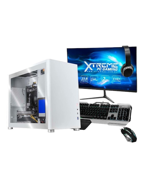 Computadora Gamer Xtreme PC Gaming XTBRR516GB6600MW 23.8 Pulgadas Full HD AMD Ryzen 5 AMD Radeon RX 6600 16 GB RAM 500 GB SSD