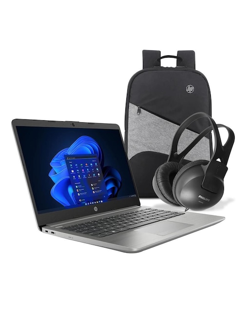 Laptop HP 6K015LT 14 Pulgadas HD Intel Celeron Intel UHD 8 GB RAM 256 GB SSD + Mochila + Audífonos