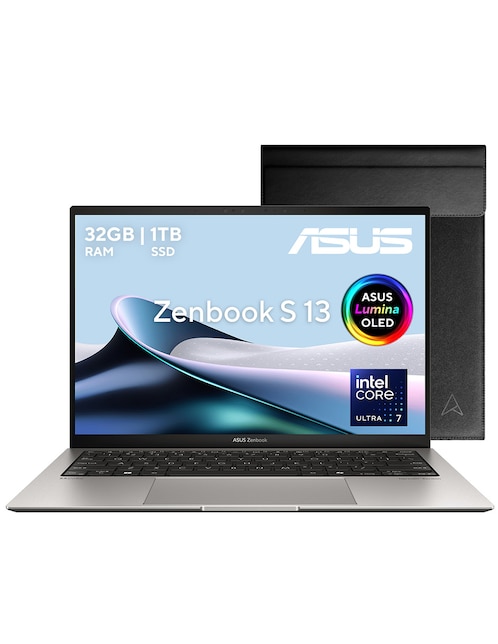 Laptop thin & light Asus Zenbook S 13 OLED 13.3 pulgadas 3k Intel Core Ultra 7 Intel Iris XE 32 GB RAM 1 TB SSD
