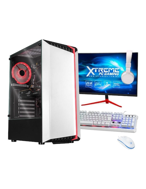 Computadora Gamer Xtreme PC Gaming XTAER516GB6500XTMW 23.8 pulgadas Full HD AMD Ryzen 5 AMD Radeon RX 6500 XT 16 GB RAM 2 TB HDD 250 GB SSD