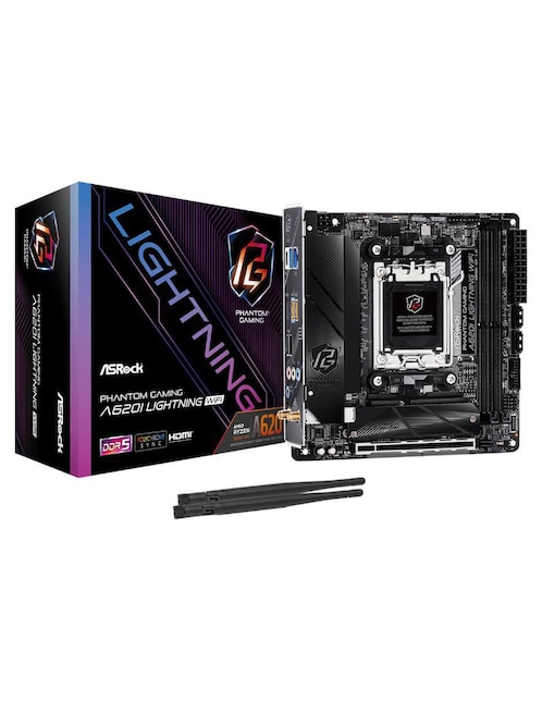 ASROCK Tarjeta madre Asrock a620i lightning WIFI compatible con procesador AMD