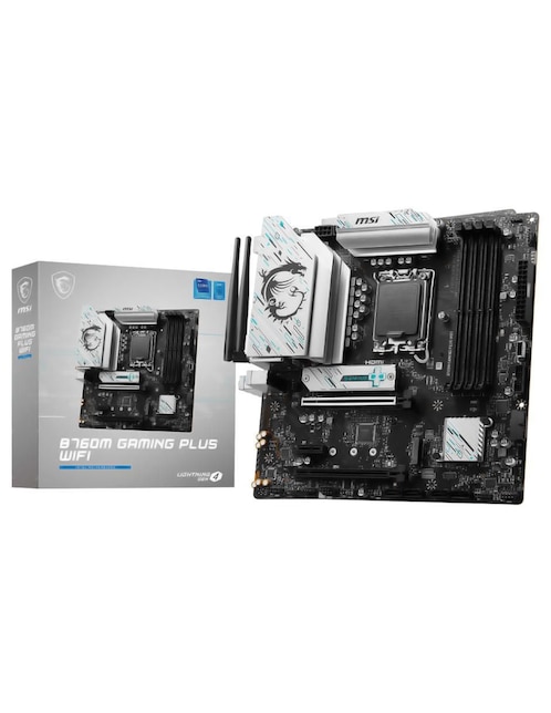 Tarjeta madre MSI B760M Gaming Plus Wifi con procesador Intel