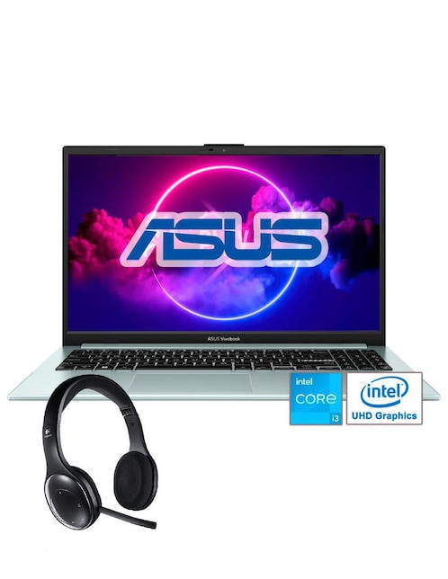 Laptop ASUS Vivobook go 15.6 pulgadas Full HD Intel Core i3 Intel UHD Graphics 8 GB RAM 128 GB SSD + diadema