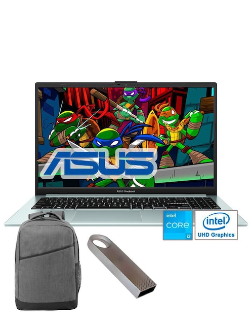 Laptop ASUS E1504G 15.6 pulgadas Full HD Intel Core i3 Intel UHD Graphics 8 GB RAM 128 GB SSD + mochila + USB