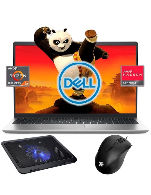Laptop Dell 3535 15.6 pulgadas Full HD AMD Ryzen 5 AMD Radeon 8 GB RAM 512 GB SSD + mouse + base enfriadora