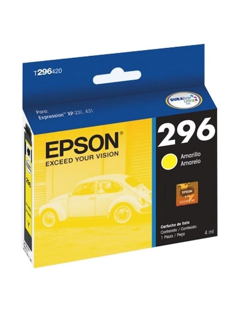 Cartucho tinta original Epson T296 amarillo