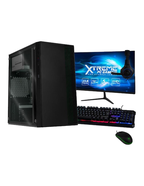 Computadora Gamer Xtreme PC Gaming XTACIQ16GBHD600MFB 23.8 pulgadas Full HD Intel Celeron Intel UHD 600 16 GB RAM 500 GB SSD