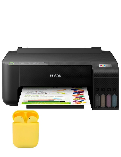 Impresora profesional Epson Ecotank L1250 de inyección de tinta alámbrica e inalámbrica a color + audífonos