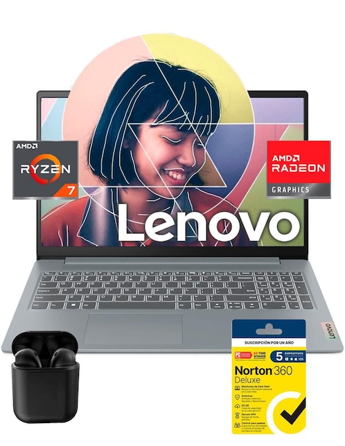 Laptop Lenovo IdeaPad Slim 3 15ABR8 15.6 pulgadas Full HD AMD Ryzen 7 AMD Radeon 16 GB RAM 512 GB SSD