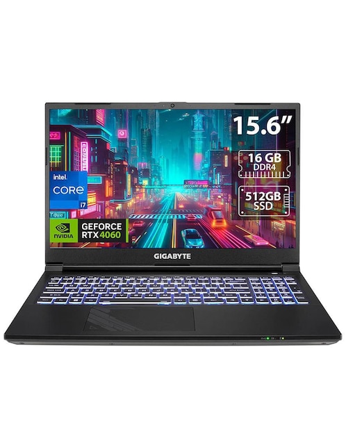 Laptop gamer Gigabyte G5 15.6 pulgadas Full HD Intel Core i7 NVIDIA Geforce RTX 4060 16 GB RAM 512 GB SSD