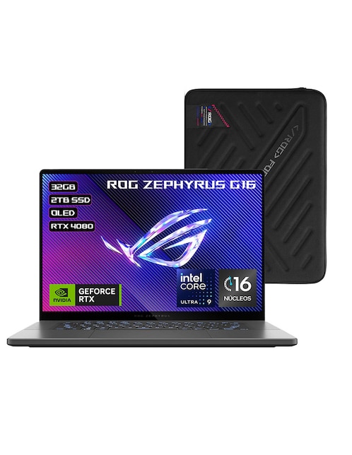Laptop Gamer ASUS ROG Zephyrus G16 16 pulgadas 2K Intel Core Ultra 9 NVIDIA GeForce RTX 4080 32 GB RAM 2 TB SSD