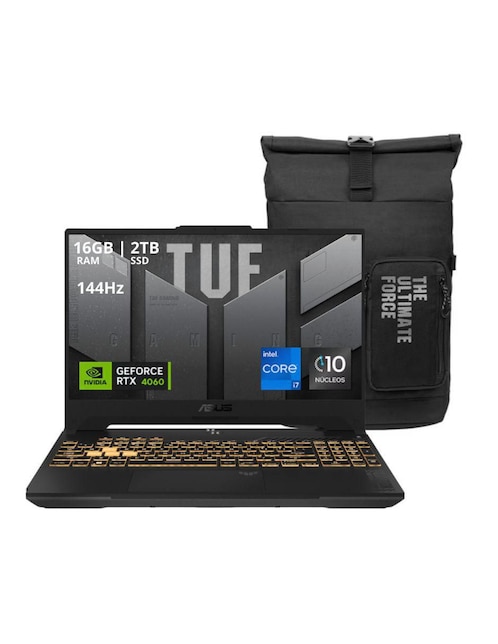 Laptop Gamer ASUS TUF Gaming F15 15.6 pulgadas Full HD Intel Core i7 NVIDIA GeForce RTX 4060 16 GB RAM 2 TB SSD