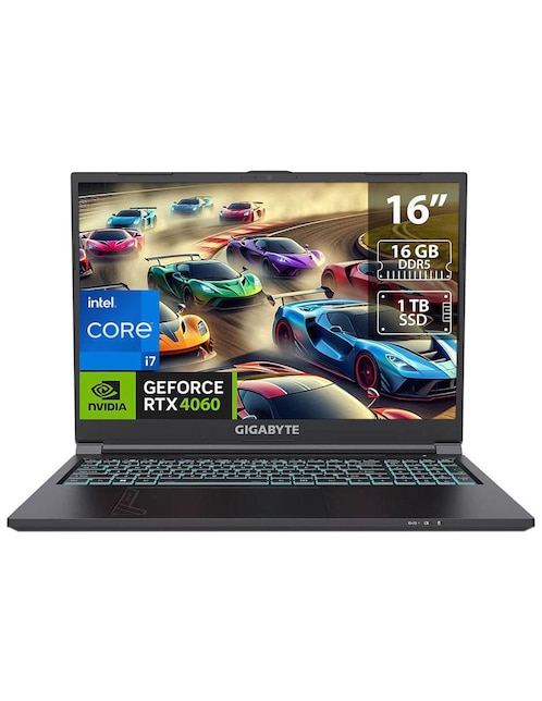 Laptop gamer Gigabyte G6 16 pulgadas WUXGA Intel Core i7 NVIDIA GeForce RTX 4060 16 GB RAM 1 TB SSD