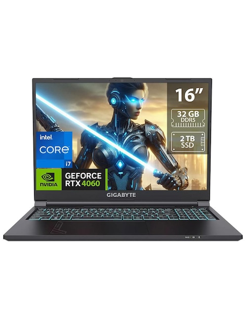 Laptop gamer Gigabyte G6 16 pulgadas WUXGA Intel Core i7 NVIDIA GeForce RTX 4060 32 GB RAM 2 TB SSD