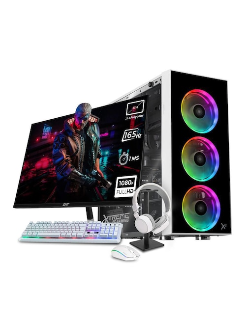 Computadora gamer Xtreme PC Gaming XTPCR532GB4060MDW 23.8 pulgadas full HD AMD Ryzen 5 NVIDIA GeForce RTX 4060 32 GB RAM 1 TB SSD