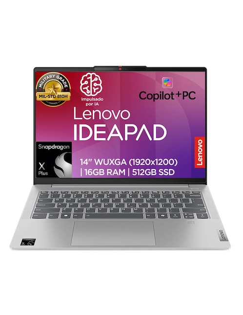 Laptop Lenovo 83HL001XLM 14 pulgadas Wuxga Snapdragonx plus 16 GB RAM 512 GB SSD