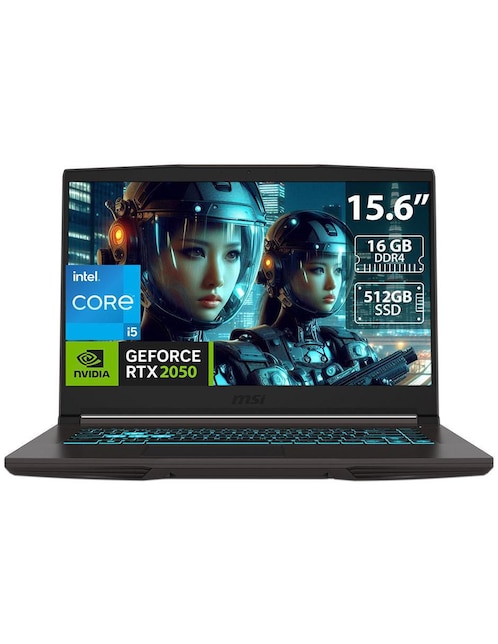 Laptop Gamer Msi Thin 15 15.6 pulgadas Full HD Intel Core i5 NVIDIA GeForce RTX 2050 16 GB RAM 512 GB SSD