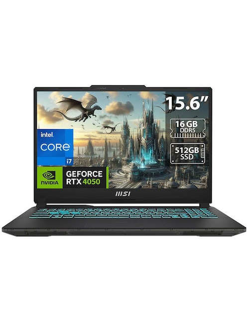 Laptop Gamer Msi Cyborg 15 15.6 pulgadas Full HD Intel Core i7 NVIDIA GeForce RTX 4050 16 GB RAM 512 GB SSD